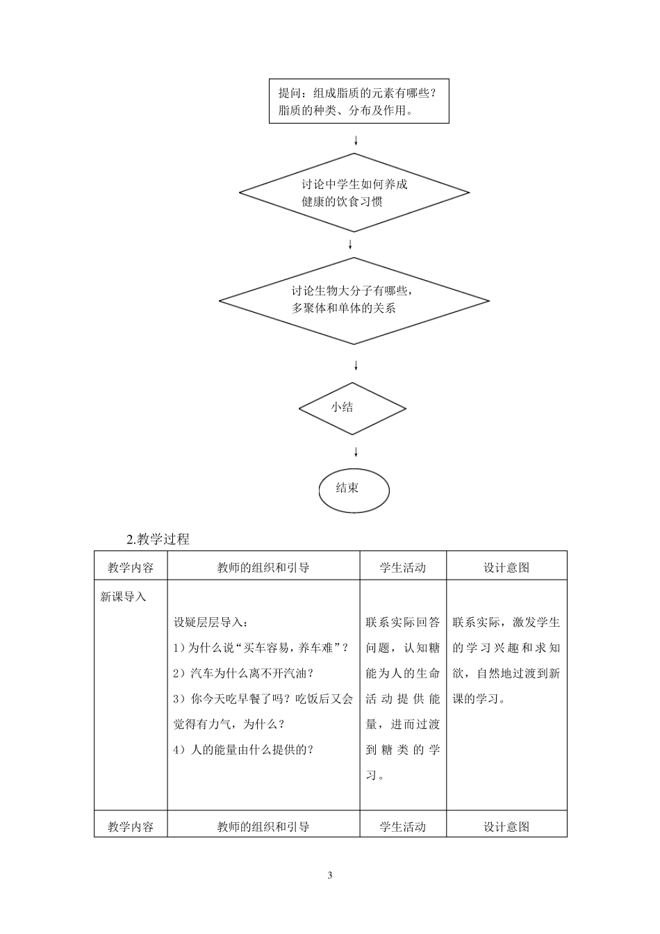 细胞中的糖类和脂质教学设计_第3页