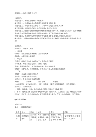 细胞器专题复习