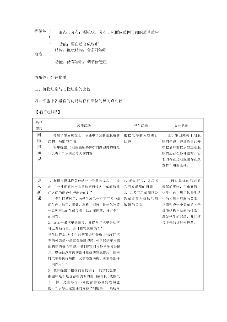 细胞器系统内的分工合作教案_第3页
