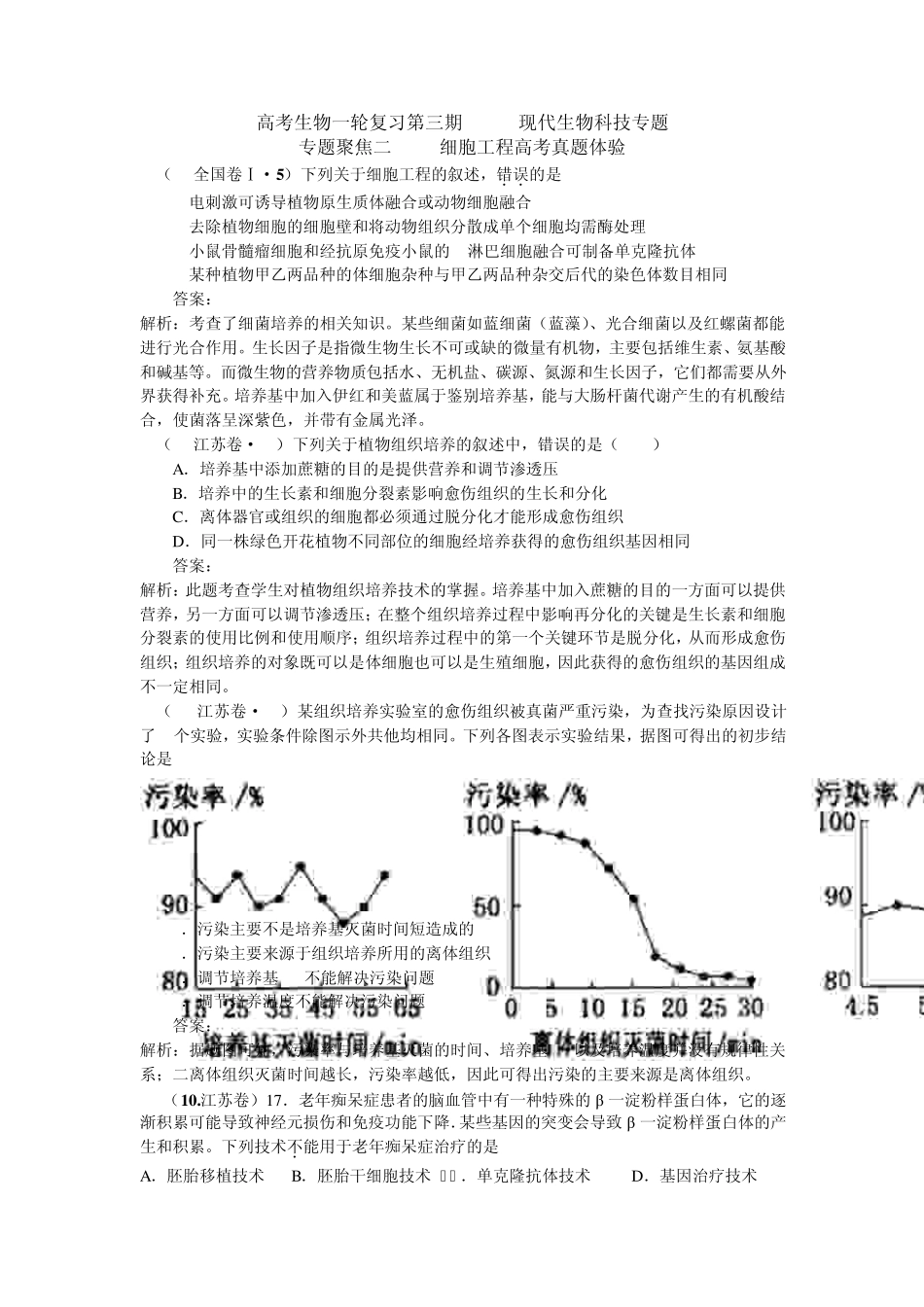 细胞工程高考真题体验_第1页