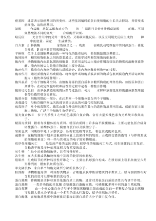 细胞生物学[第四版]名词解释精简版