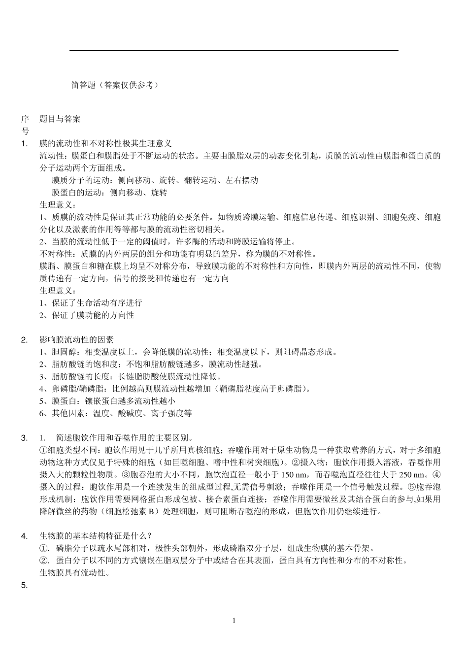 细胞生物学简答题与答案_第1页