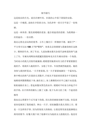 细节描写亲情作文