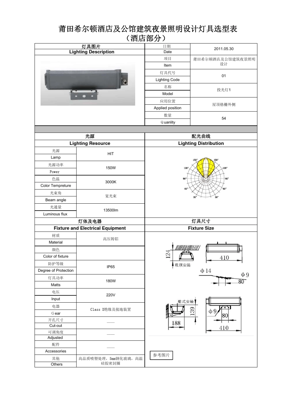终版希尔顿酒店灯具配置规范表(酒店部分)_第3页