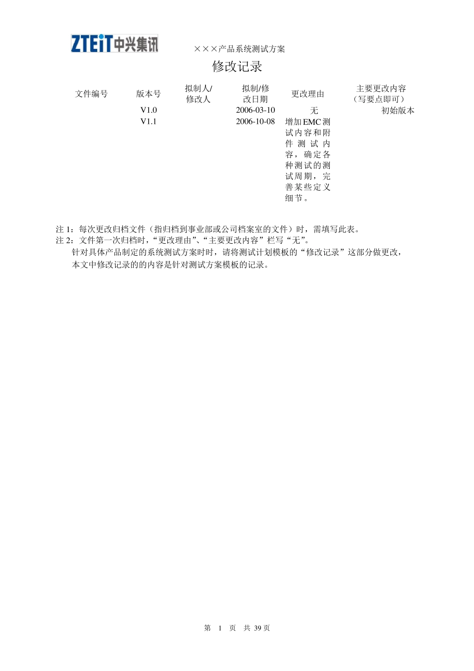 终端产品系统测试方案模板V1.1_第2页