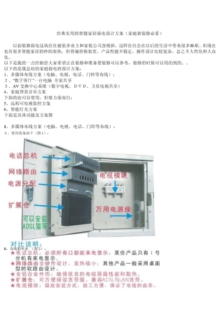 经典实用的智能家居弱电设计方案
