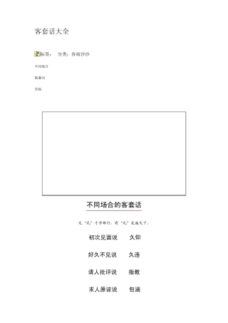 经典客套话大全