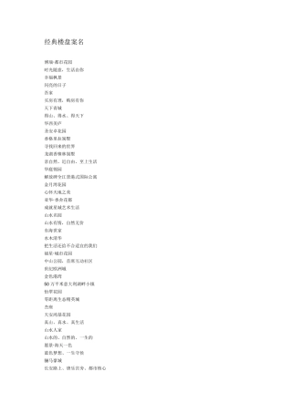 经典楼盘案名