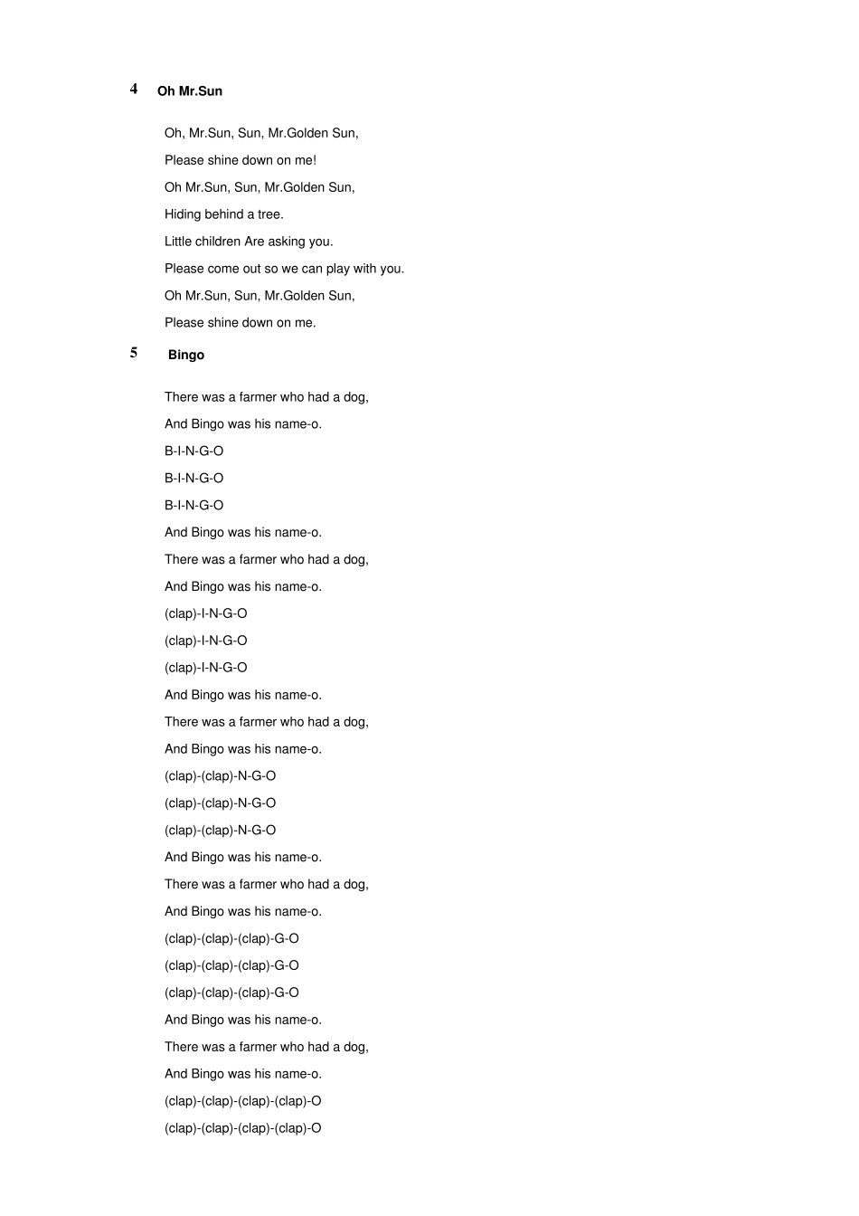 经典欧美英文儿歌歌词25首_第2页