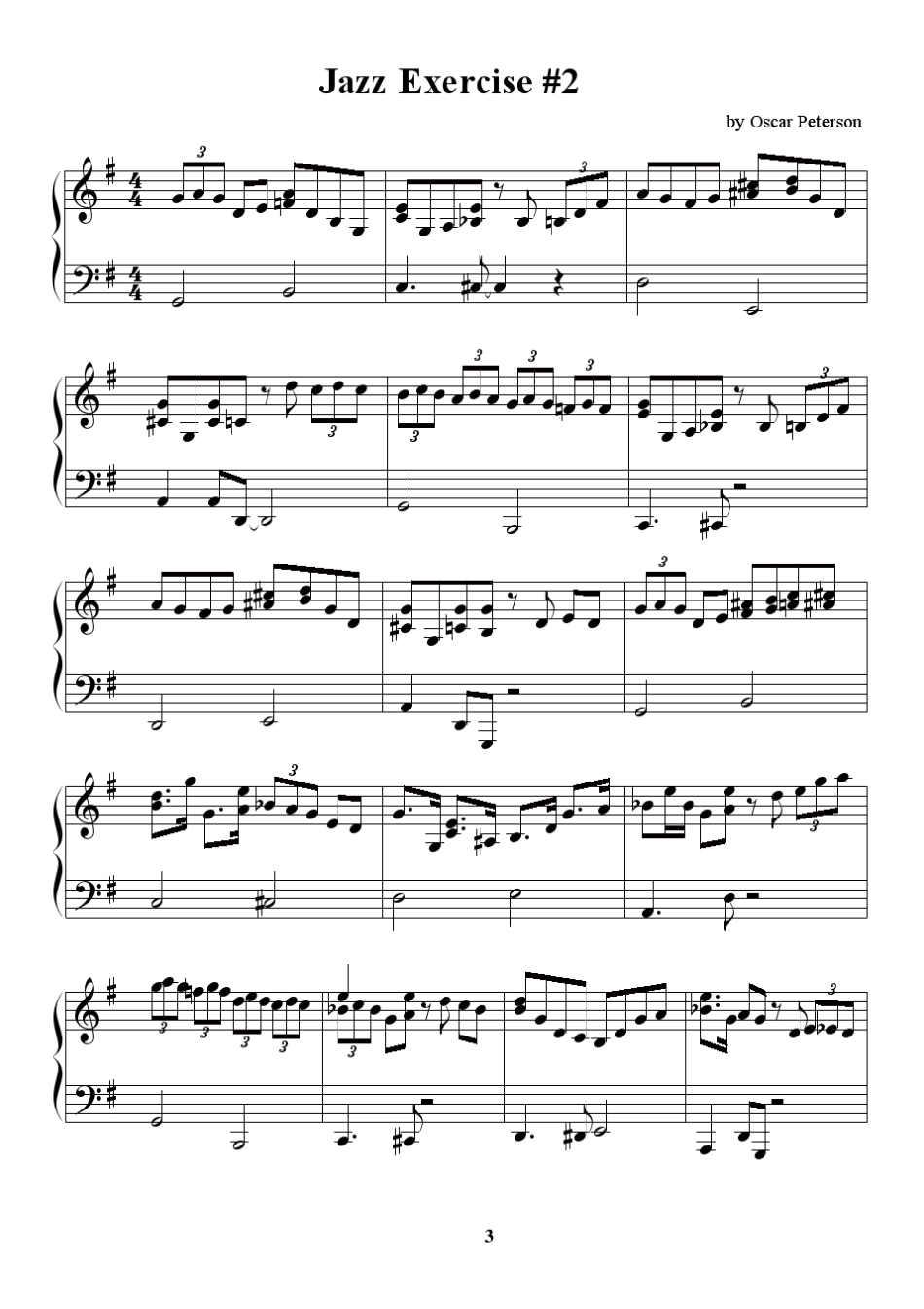 经典爵士作品练习Oscarpetersonjazzexercises钢琴谱教材_第3页