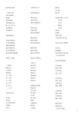 经典童诗诵读150首(适合一二年级)