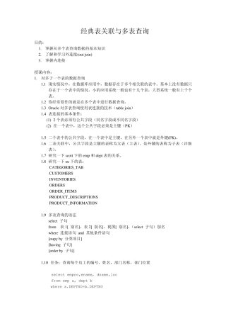 经典表关联与多表查询