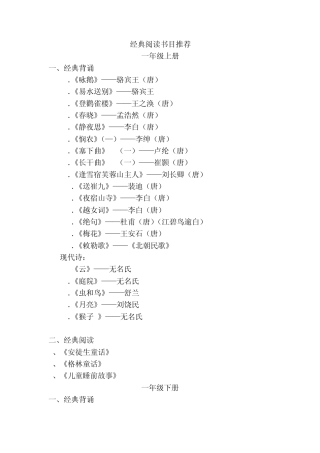 经典阅读书目推荐