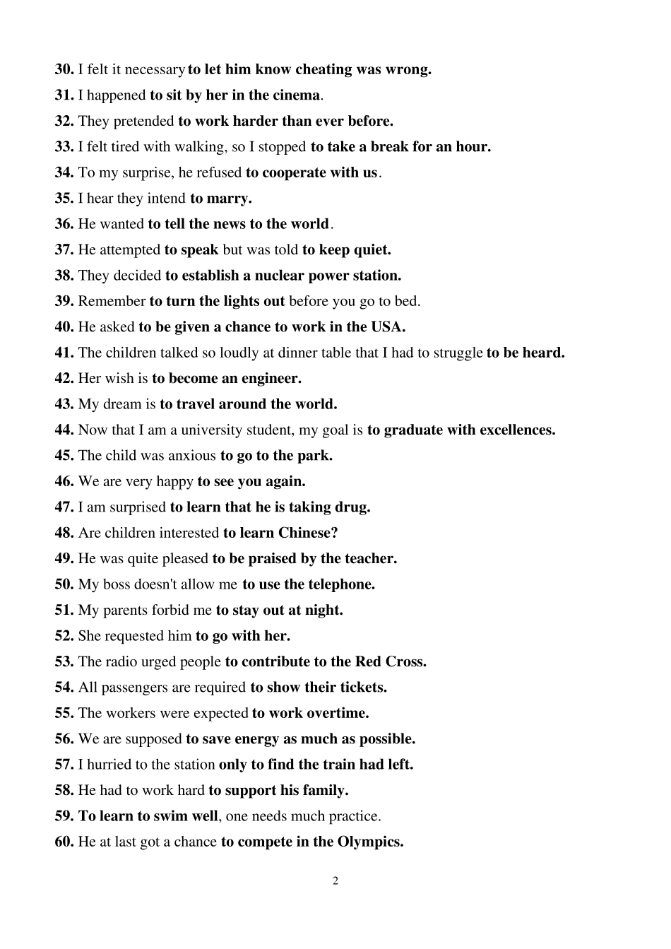 经典非谓语动词100句_第2页