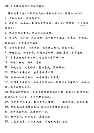 经典高考冲刺励志名言