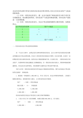 经济业务类型会计等式的影响
