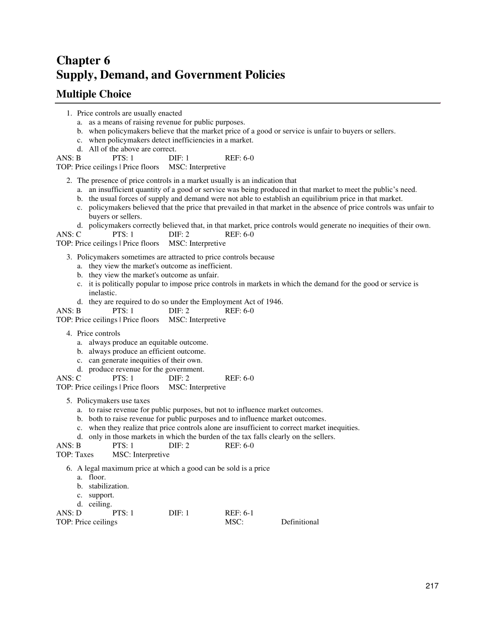 经济学原理对应练习06_第1页