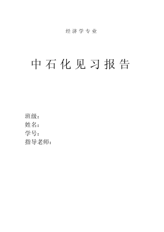 经济学见习报告