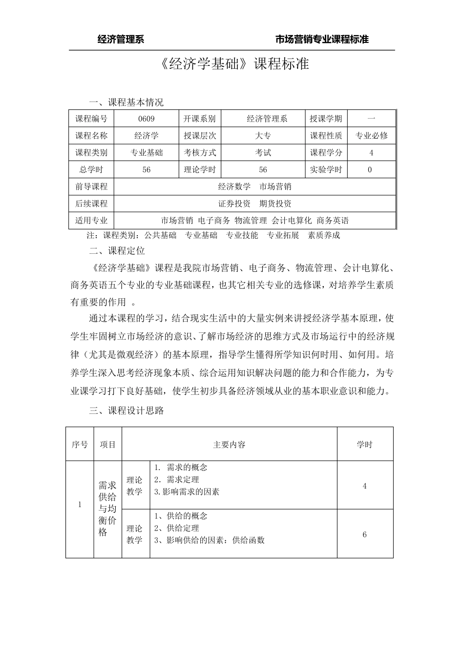 经济学课程标准_第1页