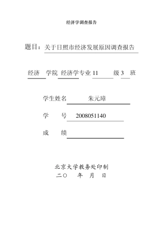 经济学调查报告
