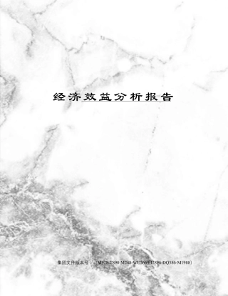 经济效益分析报告
