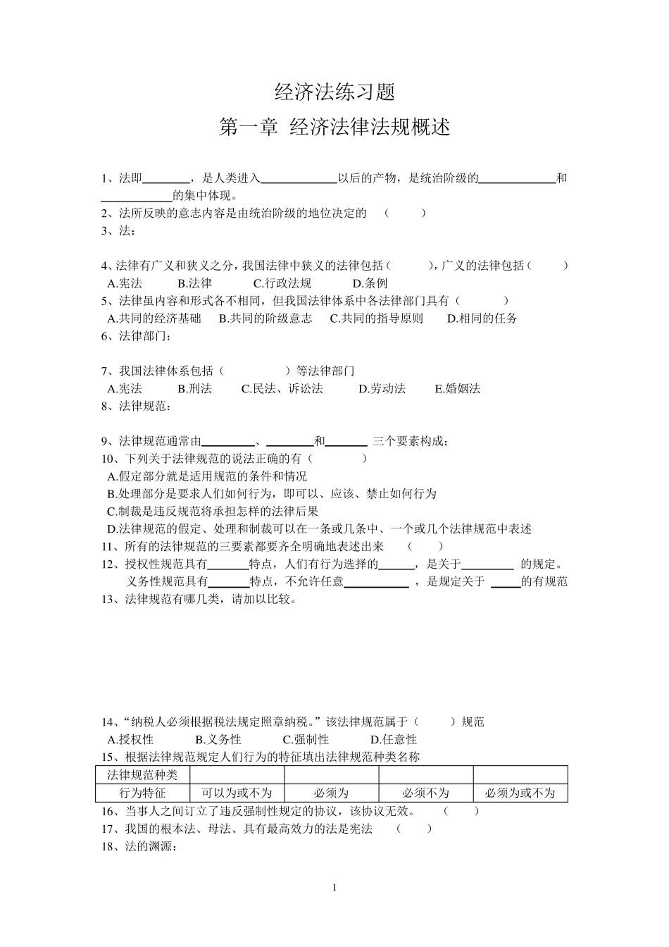 经济法律法规练习题_第1页