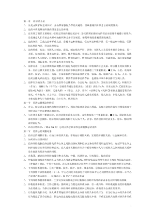 经济法总论知识点汇总