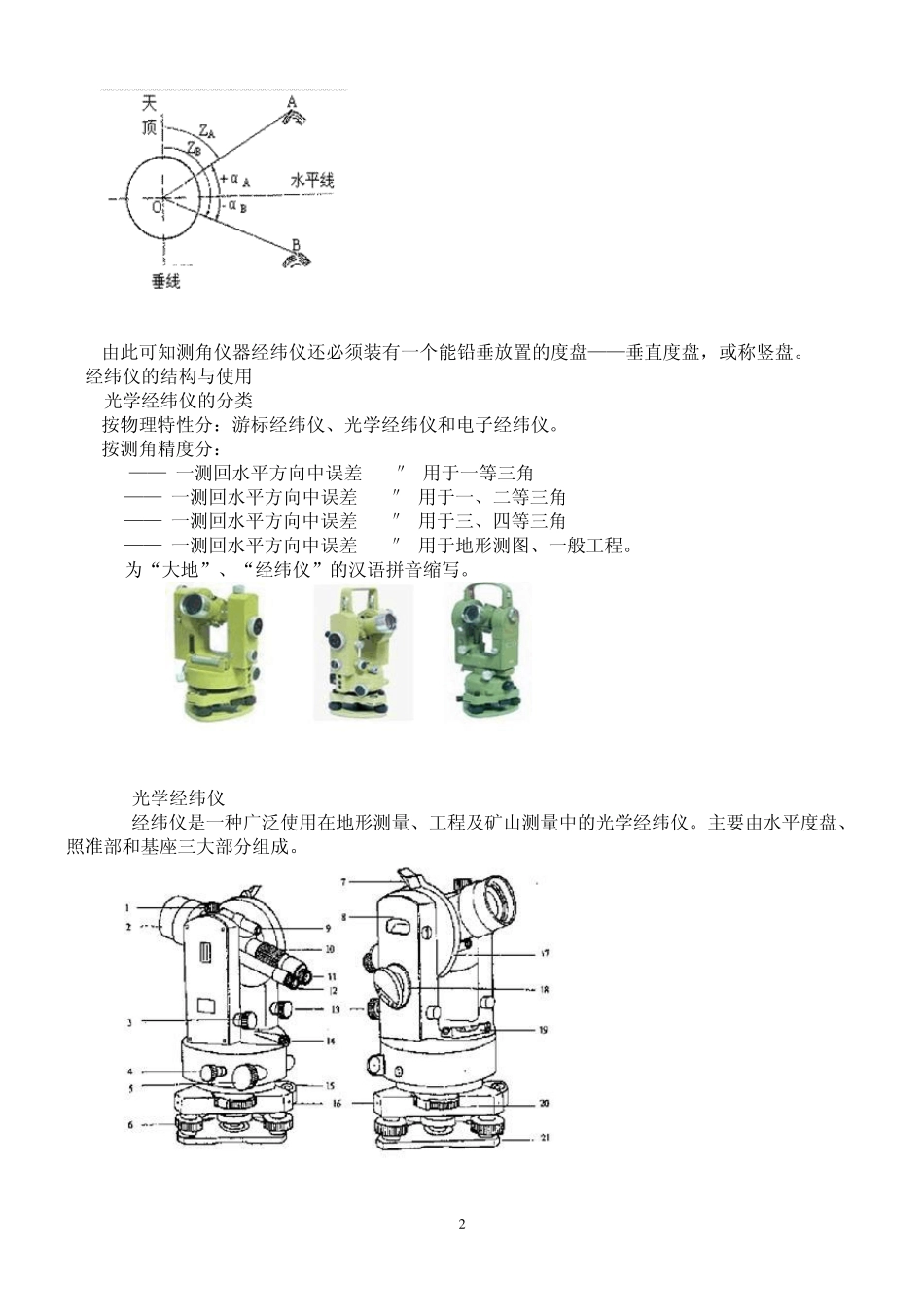 经纬仪及其使用_第2页