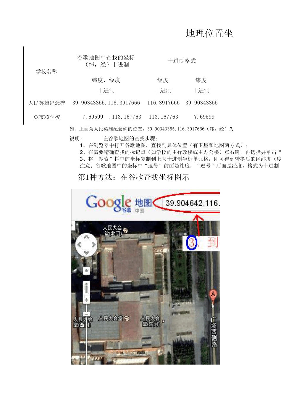 经纬度二进制转换工具及谷歌地图查找坐标方法(和用谷歌地球查度分秒格式坐标)20110929(撒学治整理)_第1页