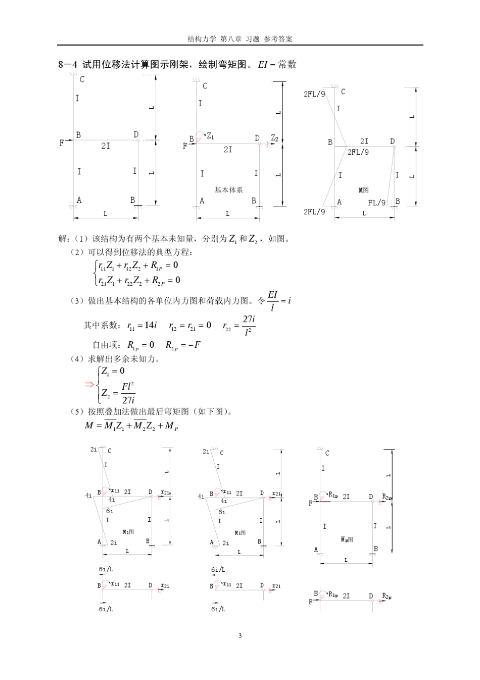结构力学第八章作业参考答案_第3页