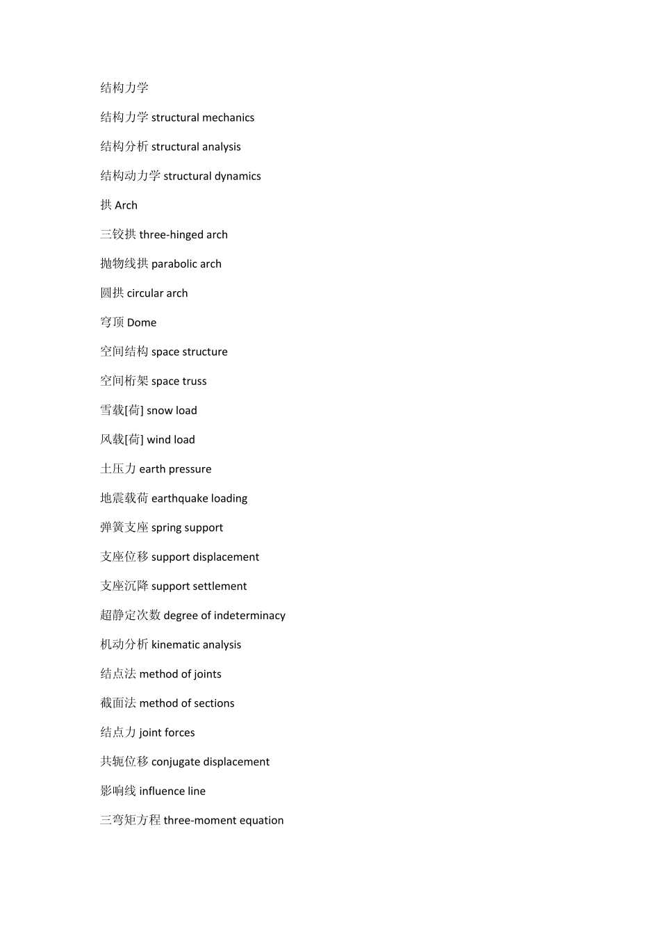 结构力学英语词汇_第1页