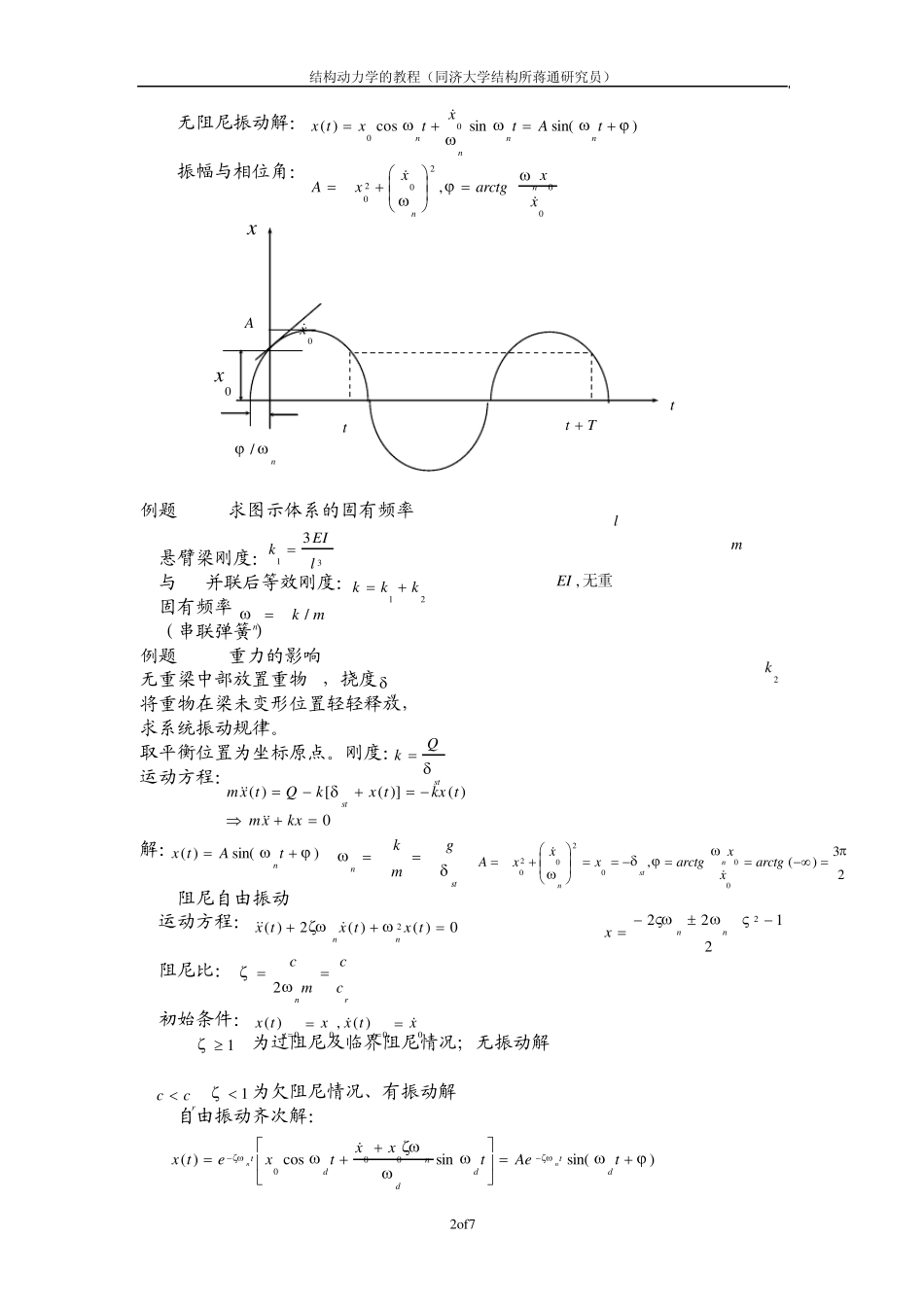 结构动力学教程同济大学(蒋通)2794871_第2页