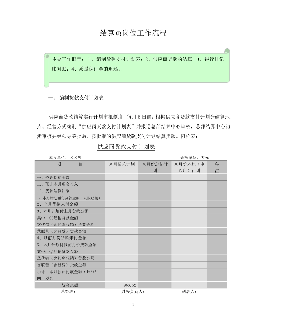 结算员岗位工作流程_第1页