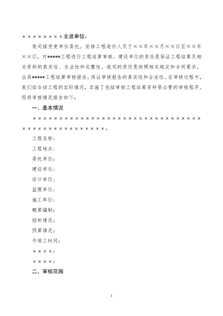 结算审核报告样板