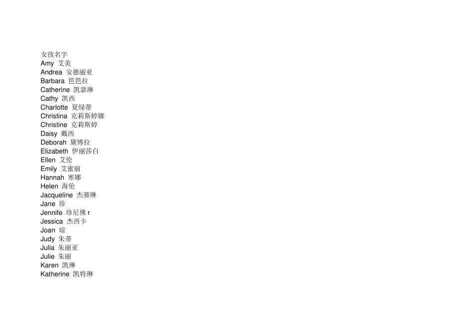 给女孩取好听的英文名字_第1页
