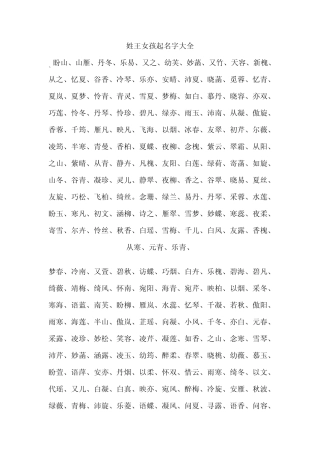 给女孩子起名字