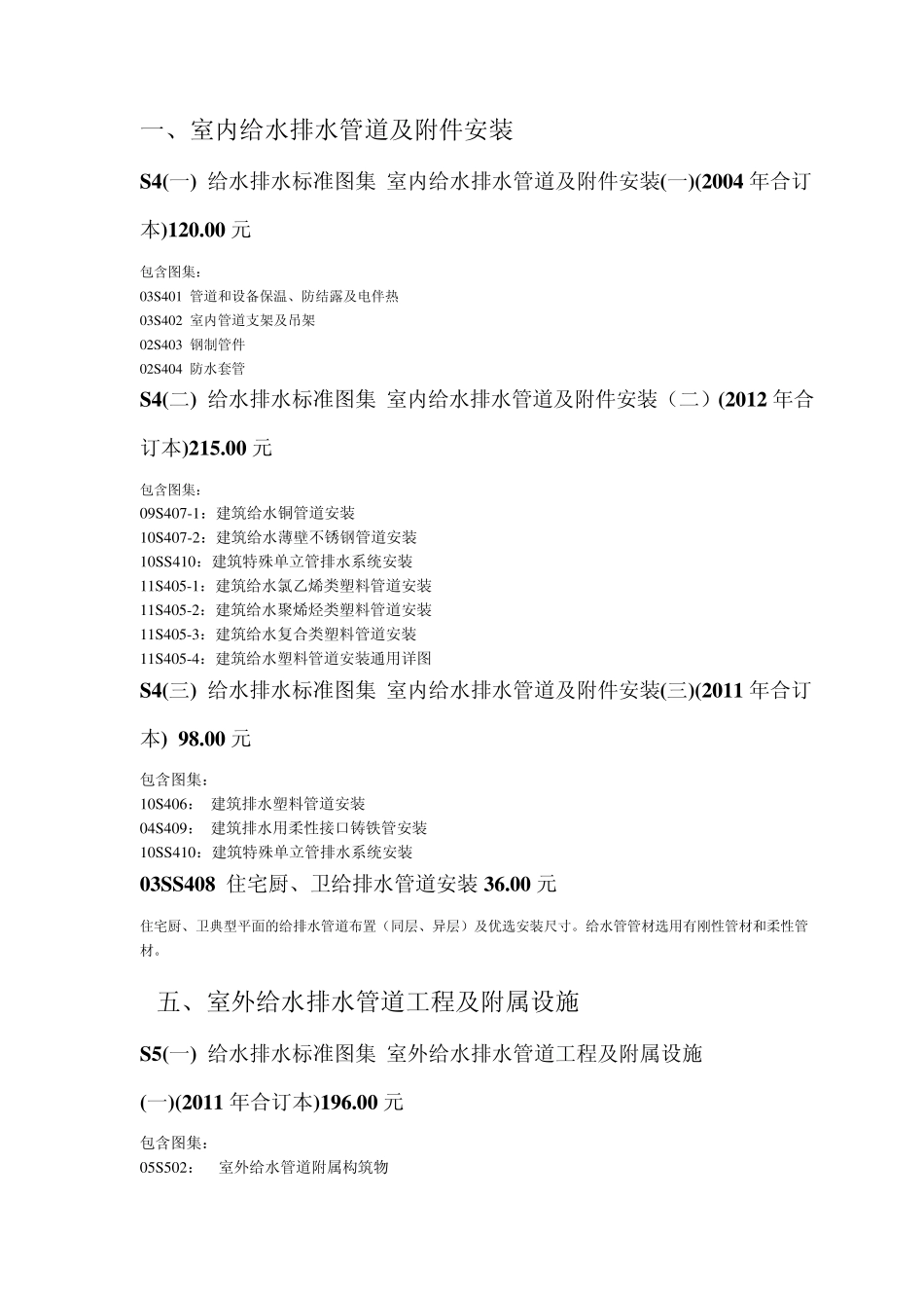 给排水、空调、消防图集名称_第1页
