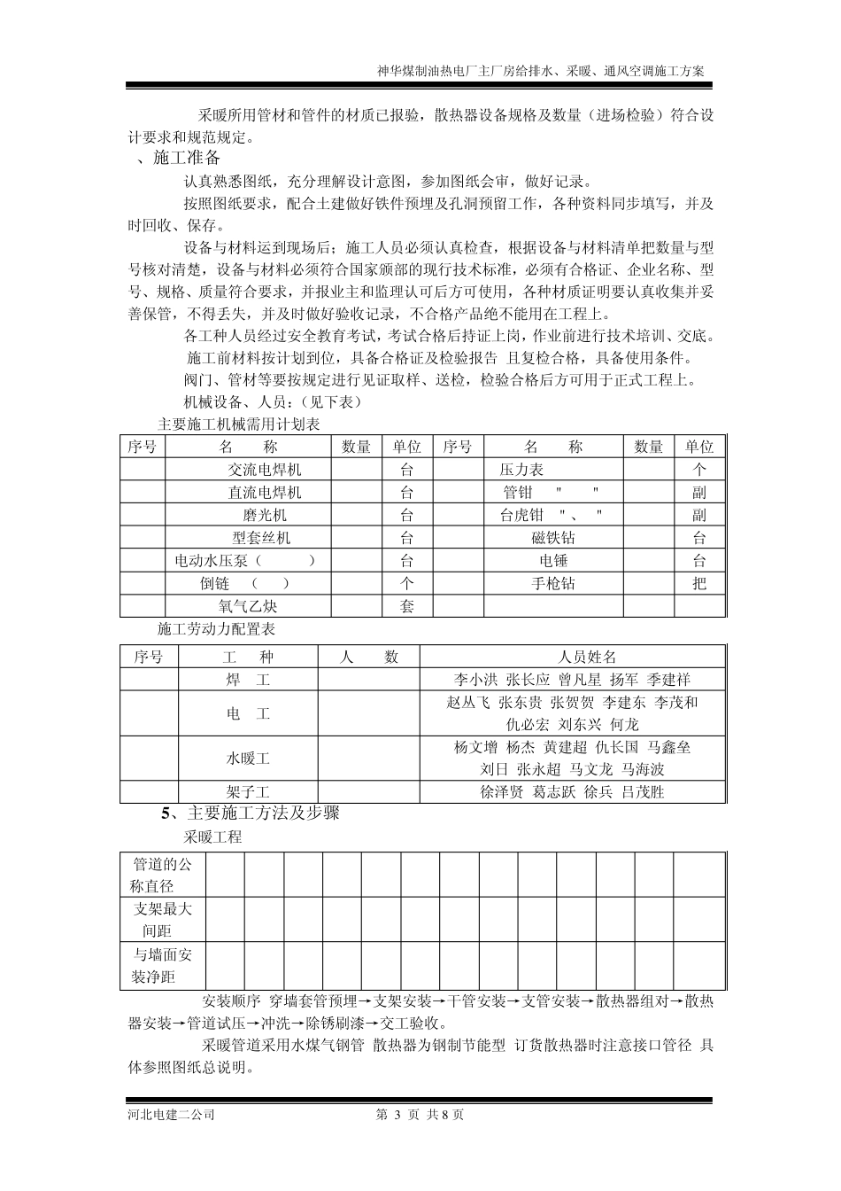 给排水、采暖、通风空调工程施工方案_第3页