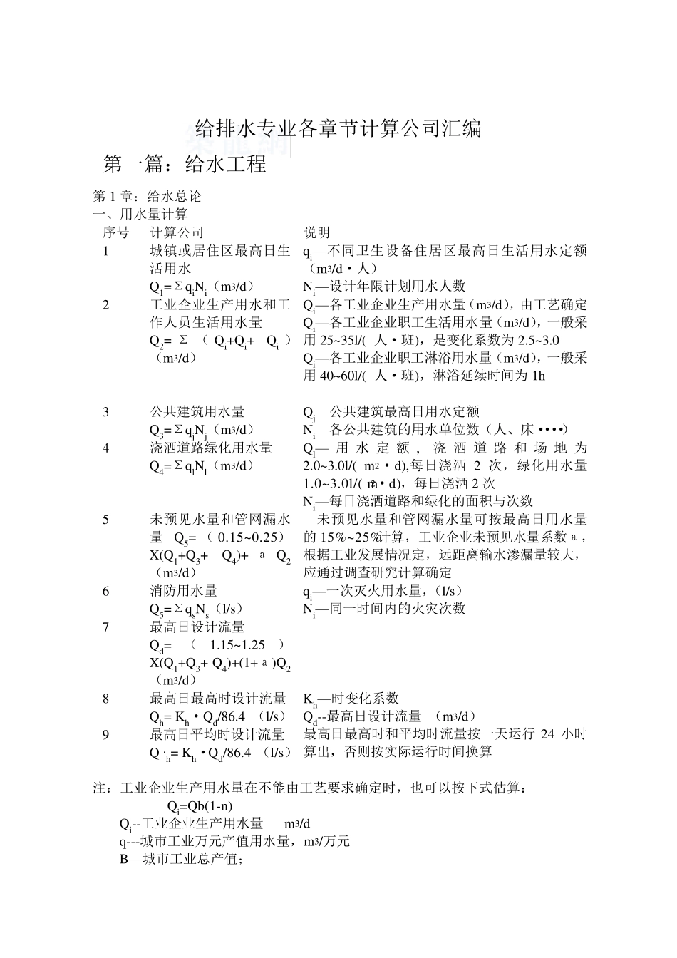 给排水专业计算公式总汇_secret_第2页