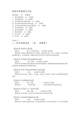 给排水图集目录11年2月编制