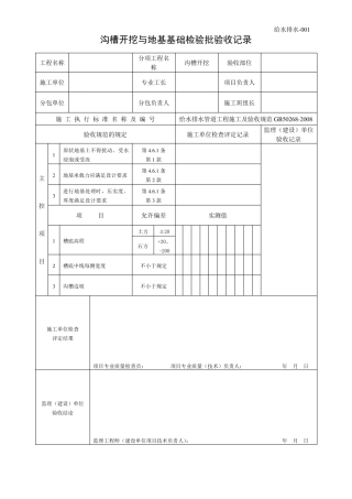 给水排水工程验收表格GB502682008