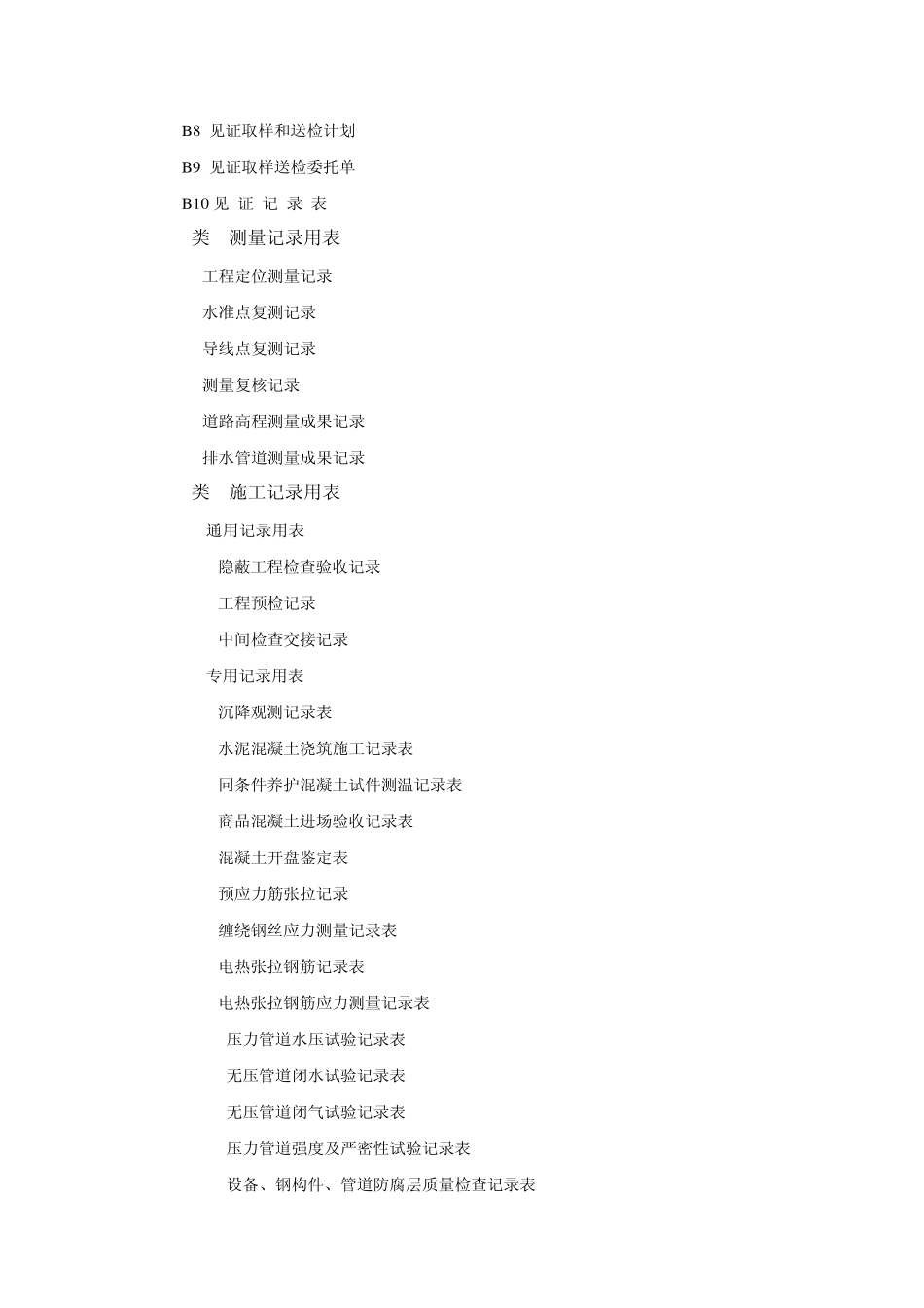 给水排水管道工程施工管理统一用表目录_第2页