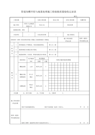 给水管道检验批