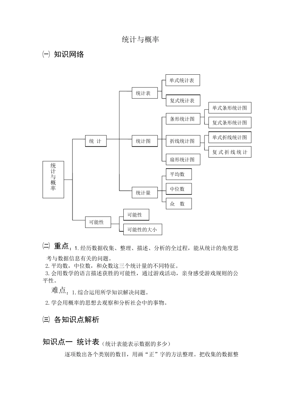 统计与概率知识点与易错题集_第1页