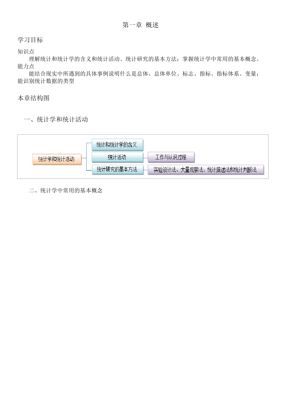 统计基础知识第一章概述(娄庆松杨静主编)教案_第1页