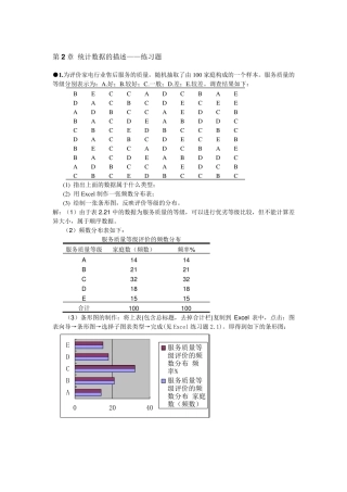 统计学习题答案第2章统计数据的描述