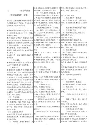 统计学原理2010年下学期复习资料(补考用)