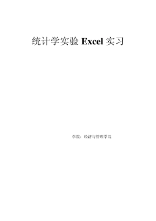 统计学实验Excel实习