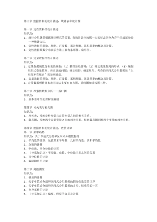 统计学第3、4章知识点与习题