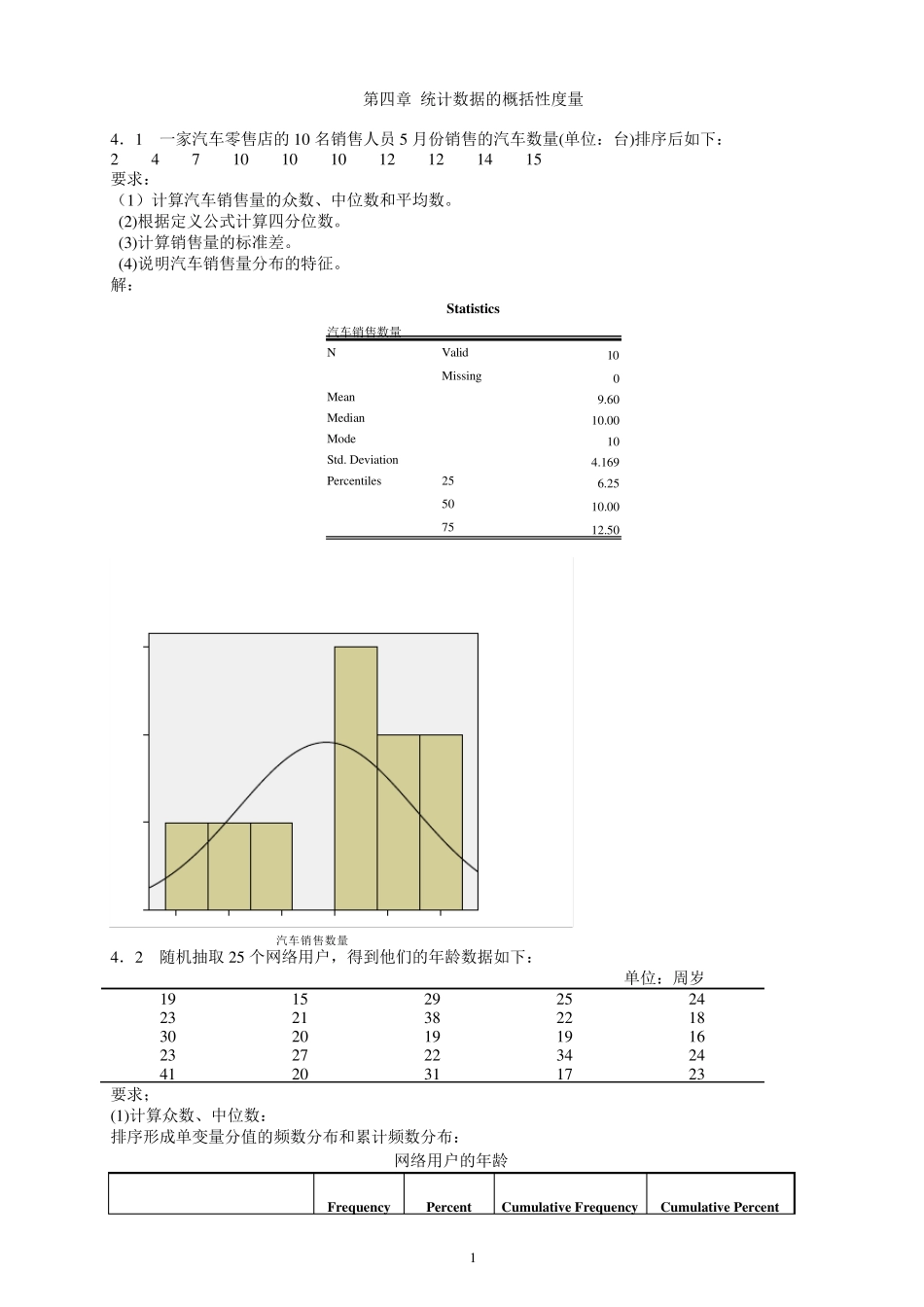 统计学第五版课后答案(贾俊平)_第1页